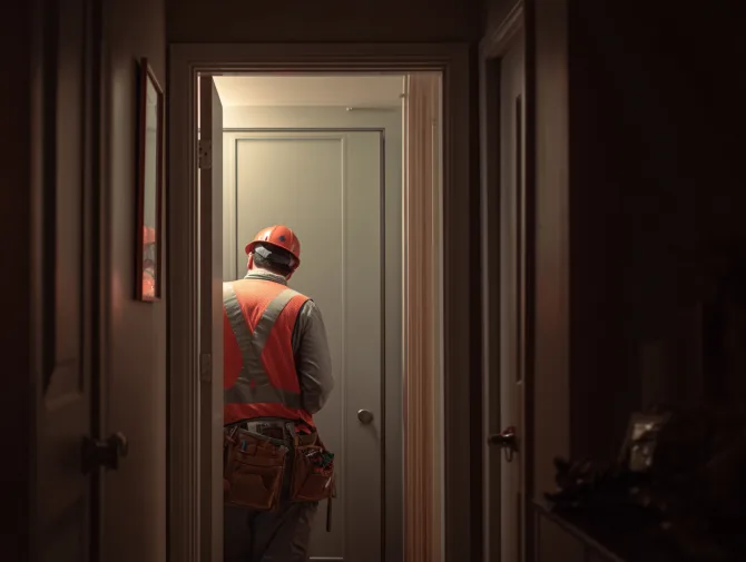 Modern Palo Alto hallway with premium soundproof door