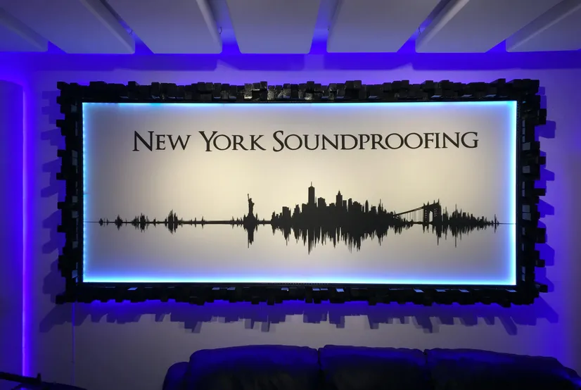 Custom Printed Acoustic Panel with Diffusor Wood Frame & LEDs 1